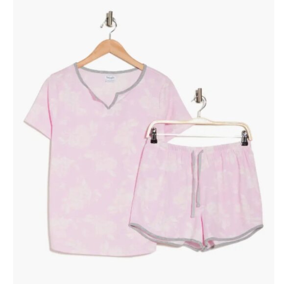 Splendid Other - NWT Splendid 2 Piece PJ Set Pink White Boxers & Tee women size M Romantic Floral